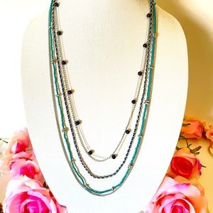 Blue beads Layered necklace